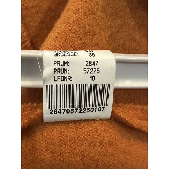 Geiger Austria Boiled Wool Coat Cardigan Jacket Hooded Button Orange Size 36 - Picture 13 of 16